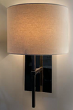 Clearance Showroom Display Special: Waterworks SPLT01 Spence Wall Mount Single Arm Sconce with Fabric Shade