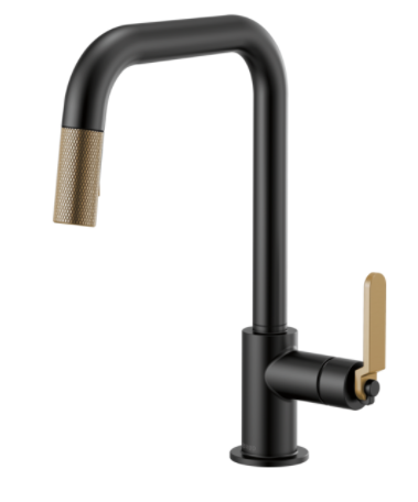 Brizo 63054LF Litze Pull-Down Faucet with Square Spout and Industrial Handle