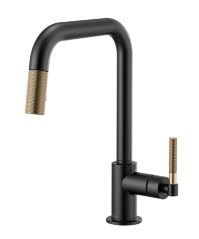 Brizo 63053LF Litze Pull-Down Faucet with Square Spout and Knurled Handle