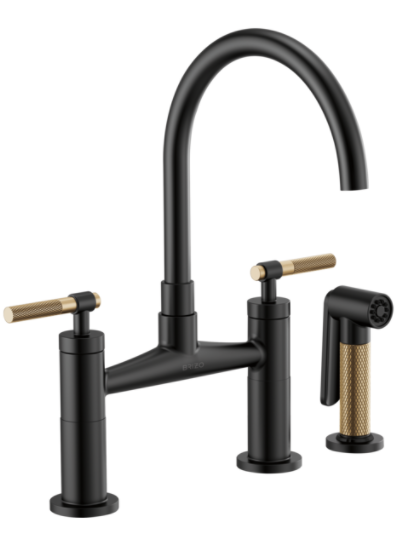 Brizo 62543LF Litze Bridge Faucet with Arc Spout and Knurled Handle