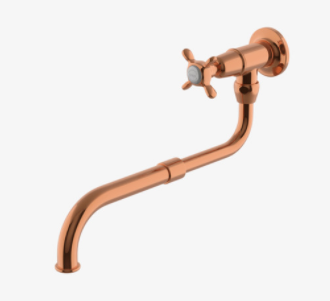 Waterworks EAPF21 Easton Classic Wall Mounted Extension Pot Filler, Metal Cross Handle