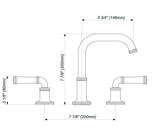 Franz Viegener FV207/K3 Classic Widespread Faucet
