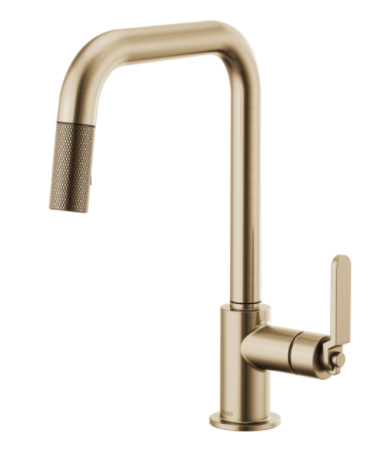 Brizo 63054LF Litze Pull-Down Faucet with Square Spout and Industrial Handle