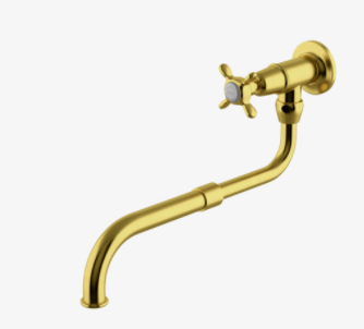 Waterworks EAPF21 Easton Classic Wall Mounted Extension Pot Filler, Metal Cross Handle