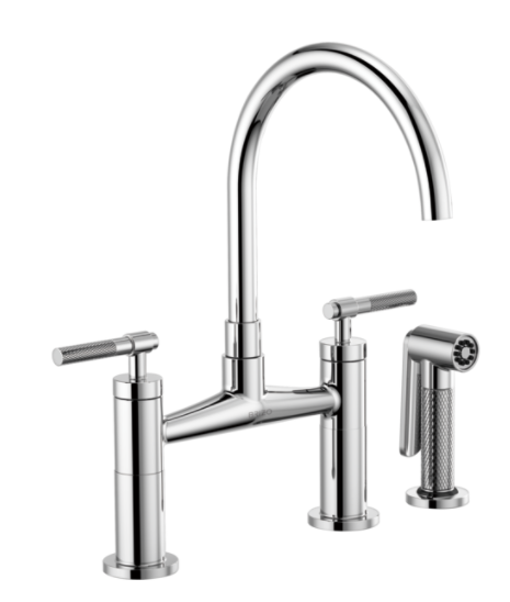 Brizo 62543LF Litze Bridge Faucet with Arc Spout and Knurled Handle