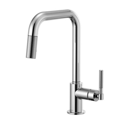 Brizo 63053LF Litze Pull-Down Faucet with Square Spout and Knurled Handle