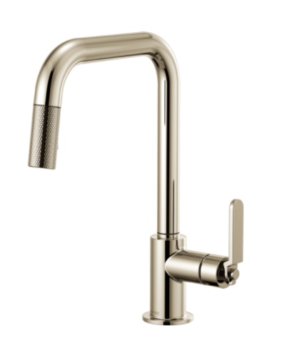 Brizo 63054LF Litze Pull-Down Faucet with Square Spout and Industrial Handle