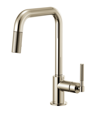 Brizo 63053LF Litze Pull-Down Faucet with Square Spout and Knurled Handle