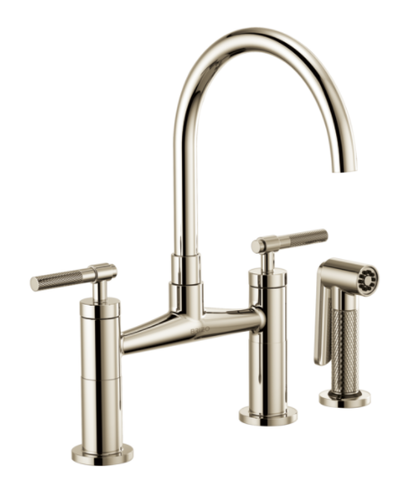 Brizo 62543LF Litze Bridge Faucet with Arc Spout and Knurled Handle