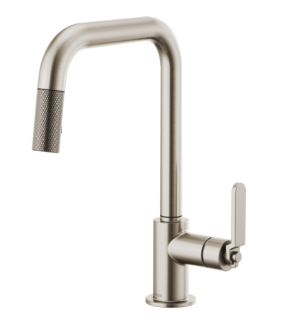 Brizo 63054LF Litze Pull-Down Faucet with Square Spout and Industrial Handle