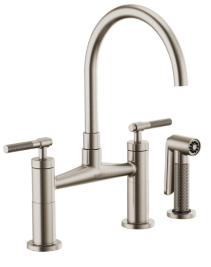Brizo 62543LF Litze Bridge Faucet with Arc Spout and Knurled Handle