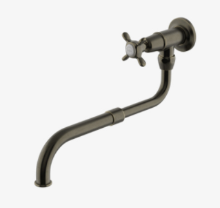 Waterworks EAPF21 Easton Classic Wall Mounted Extension Pot Filler, Metal Cross Handle