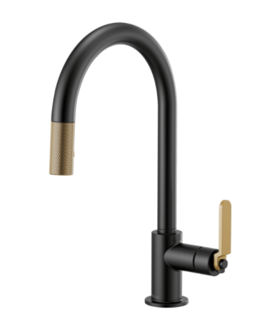 Brizo 63044LF Litze Pull-Down Faucet with Arc Spout and Industrial Handle
