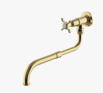 Waterworks EAPF21 Easton Classic Wall Mounted Extension Pot Filler, Metal Cross Handle