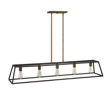Hinkley 3335 Fulton Five Bulb Open Frame Linear Light