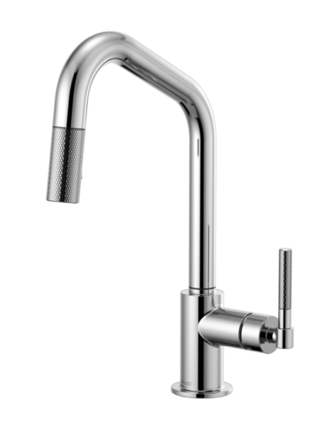 Brizo 63063LF Litze Pull-Down Faucet with Angled Spout and Knurled Handle