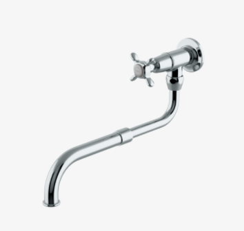 Waterworks EAPF21 Easton Classic Wall Mounted Extension Pot Filler, Metal Cross Handle