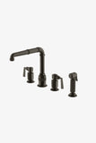 Waterworks RWKM50 R.W. Atlas Two Handle High Profile Kitchen Faucet with Metal Side Mount Lever Handles and Spray