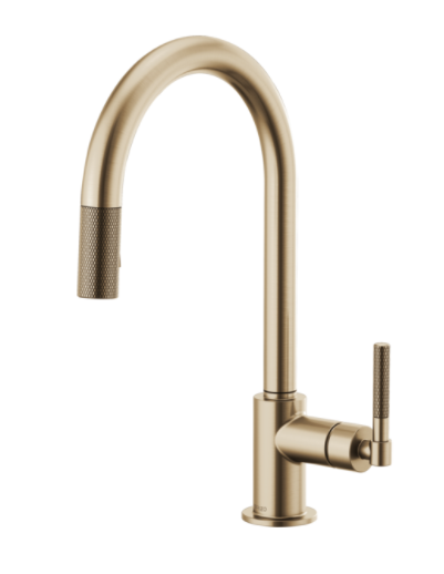 Brizo 63043LF Litze Pull-Down Faucet with Arc Spout and Knurled Handle