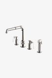 Waterworks RWKM50 R.W. Atlas Two Handle High Profile Kitchen Faucet with Metal Side Mount Lever Handles and Spray