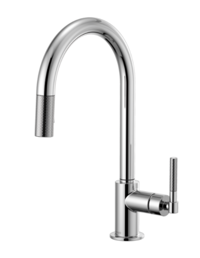 Brizo 63043LF Litze Pull-Down Faucet with Arc Spout and Knurled Handle