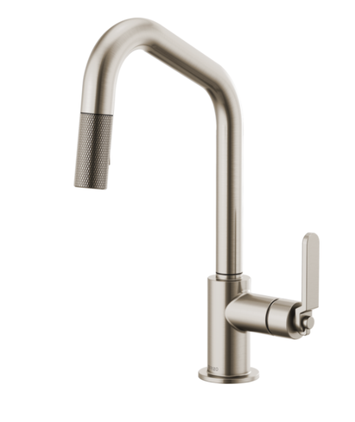Brizo 63064LF Litze Pull-Down Kitchen Faucet with Angled Spout and Industrial Handle